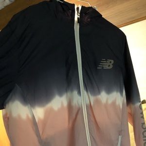 New balance ombré tie die zip up windbreaker.